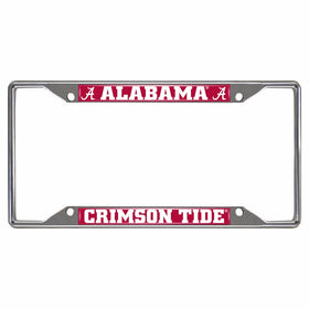 FANMATS NCAA University of Alabama Crimson Tide Chrome License Plate Frame