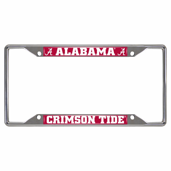 FANMATS NCAA University of Alabama Crimson Tide Chrome License Plate Frame
