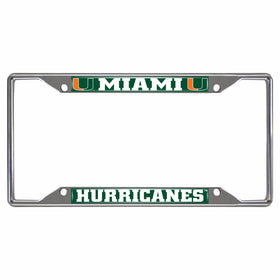 FANMATS14913NCAA University of Miami Hurricanes Chrome License Plate Frame