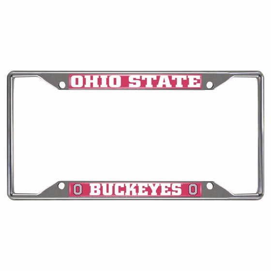 Fanmats 14871 NCAA Ohio State University Buckeyes Chrome License Plate Frame