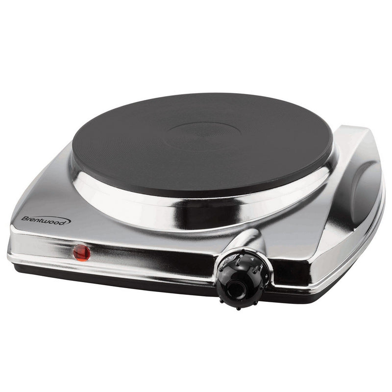 Brentwood TS-337 Single Hot Plate, 10-Inch by 10.5-Inch by 3.25-Inch, Chrome