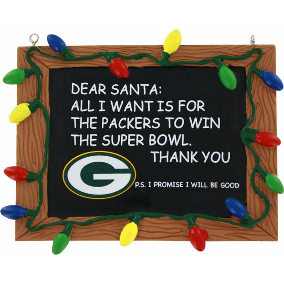 FOCO Green Bay Packers Resin Chalkboard Sign Ornament