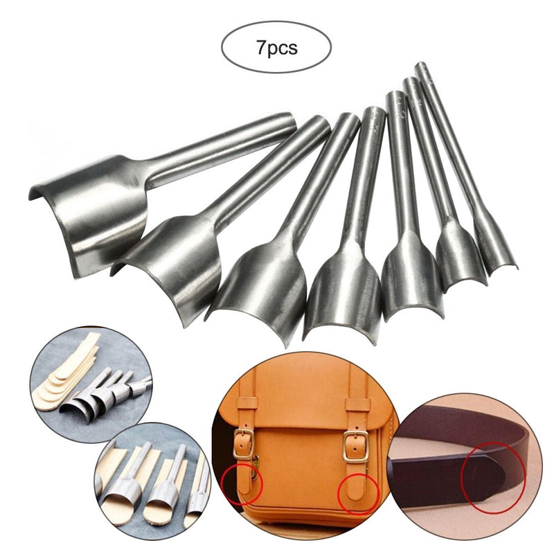 Hanperal Leather Craft Tools Half-round Cutter Punch Strap Belt Wallet End DIY 10-40mm
