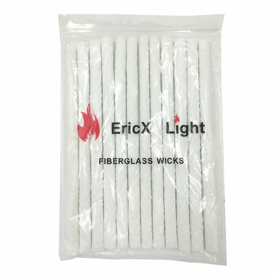 EricX Light Long Life Fiberglass Replacement Tiki Torch Wick - 12 Piece - 0.5 by 9.85 Inch
