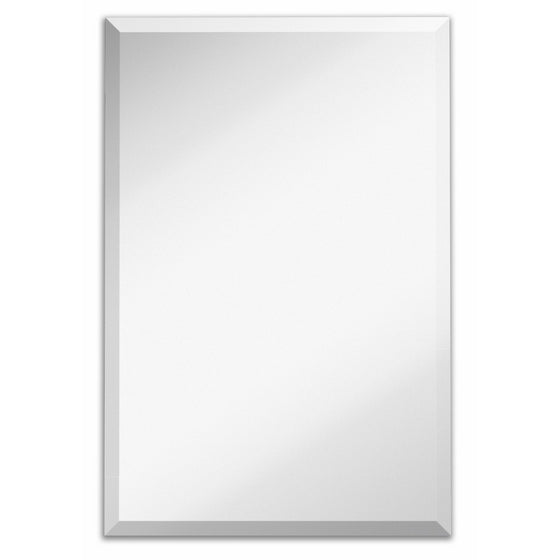 Large Simple Rectangular Streamlined 1 Inch Beveled Wall Mirror | Premium Silver Backed Rectangle Mirrored Glass Panel Vanity, Bedroom, or Bathroom Hangs Horizontal & Vertical Frameless(24"W x 36"H)