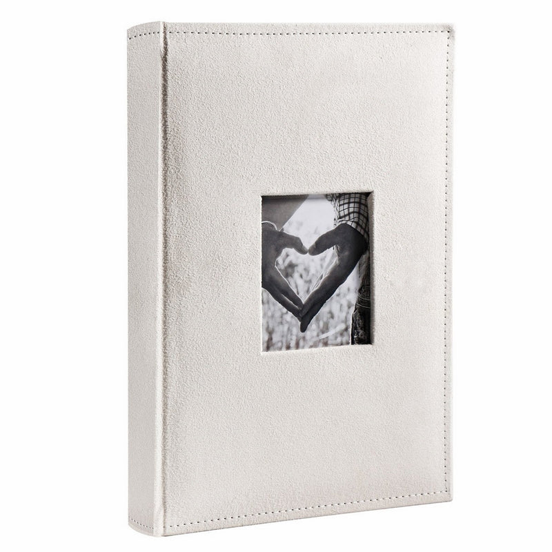 FaCraft Wedding Photo Album 300 4x6 Horizontally with Memo Area and Leather Cover (Ivory,13x9 Inch)