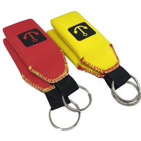 GoudaTech 4x Floating Neoprene Keychain Key Chain Floats 2-3 Keys, (2x Red and 2x Yellow)