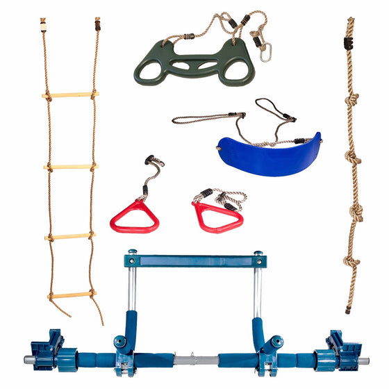Gym1 Deluxe Bonobo Indoor Playground with Indoor Swing, Plastic Rings, Trapeze Bar, Climbing Ladder, and Swinging Rope