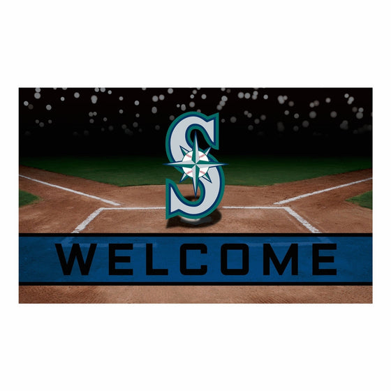 Fanmats 21933 Team Color Crumb Rubber Seattle Mariners Door Mat, 1 Pack