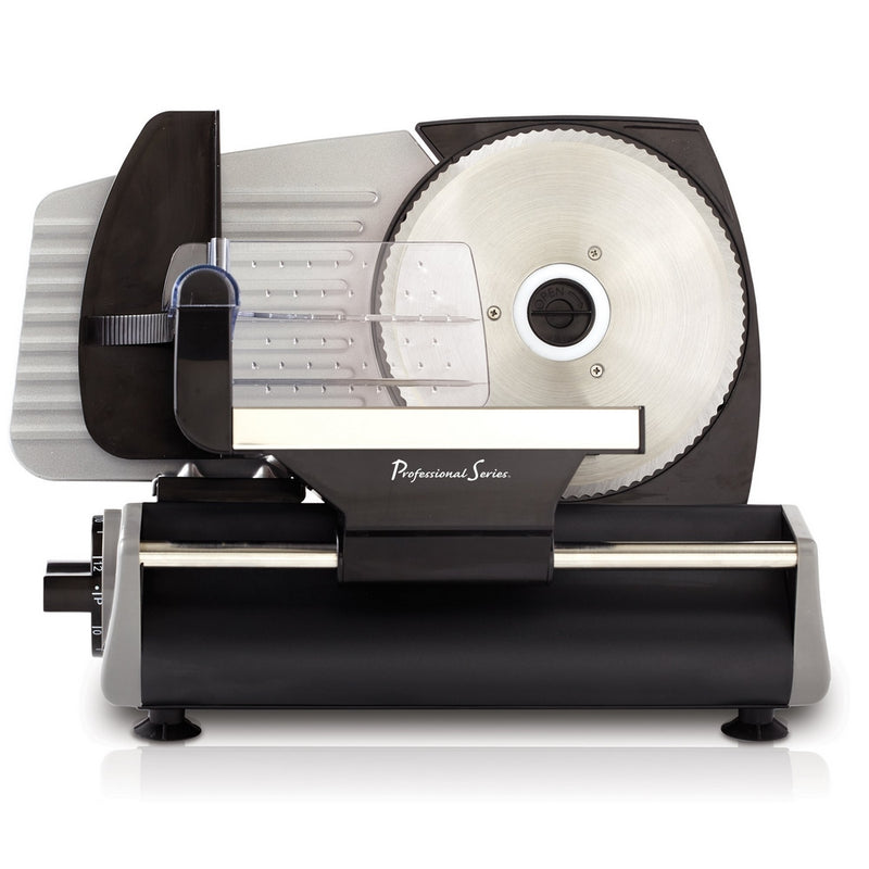 Deli Meat Slicer, 7.5" Stainless Steel Blade, Die-Cast Aluminum Body, Thickness Adjuster Knob, Non-Slip Feet, Stainless Steel, PS77711