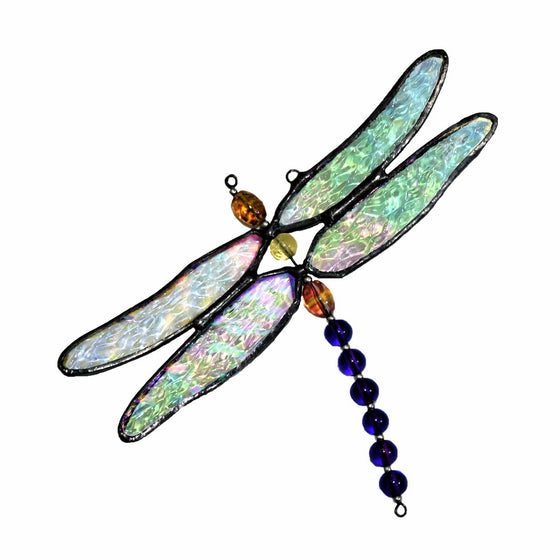 J Devlin Orn 112 Stained Glass Dragonfly Ornament Window Sun Catcher