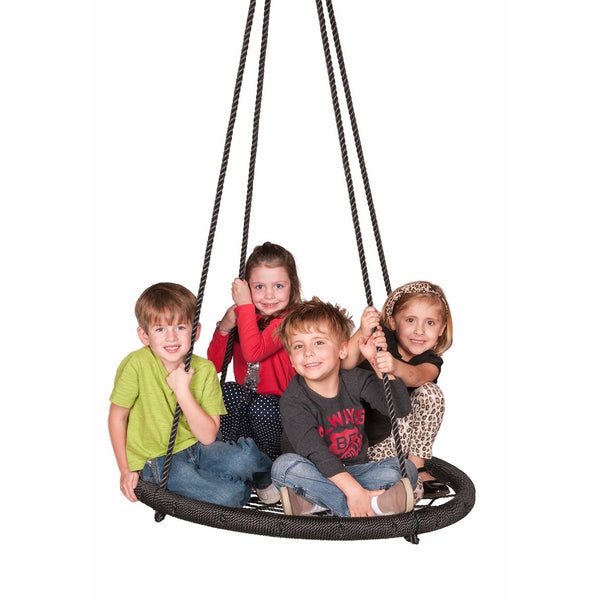 M & M Sales Enterprises Web Riderz Outdoor Swing N' Spin- Safety rated to 600 lb, 39 inch diameter, Adjustable hanging ropes, Ready to hang and enjoy as a family