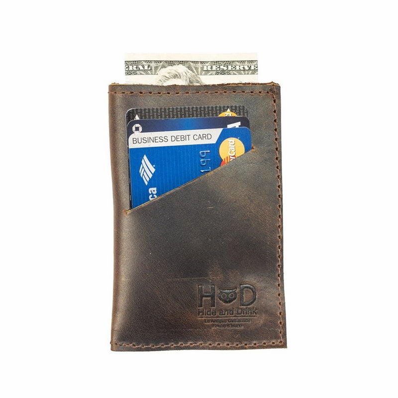 Soft Leather Wallet & Card Sleeve Handmade by Hide & Drink :: Bourbon Brown