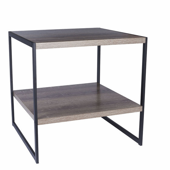Household Essentials 8077-1 Square Wooden Side Table | End Table with Storage Shelf | Ashwood