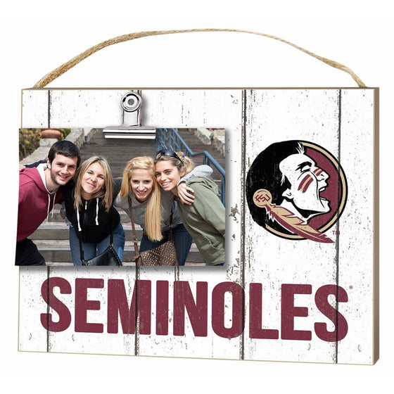 KH Sports Fan 10" x 8" Florida State Seminoles Clip It Weathered Logo Collage Photo Frame
