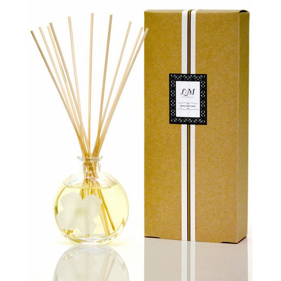 L&M Naturals Gardenia Diffuser - all in a pretty round glass Made with Essential Oils