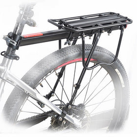 HOMEE Bike Rack 110 Lbs/50KGS Aluminum Alloy Universal Adjustable Equipment Stand Footstock Bike Frame Bicycle Carrier Rack Luggage Cargo Rack with Reflector