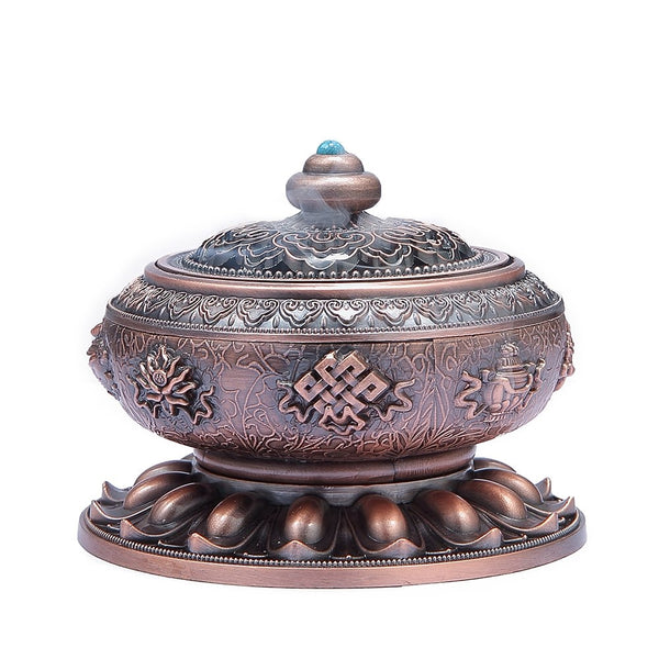 MEDOOSKY Incense Holder Burner Tibet Lotus Copper Alloy(Stick/Cone/Coil Incense)