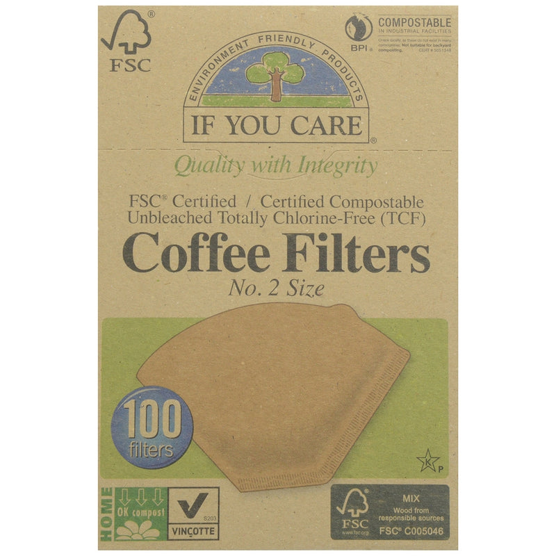 If You Care FSC Unbleached No 2 Coffee Filters, 100 Count