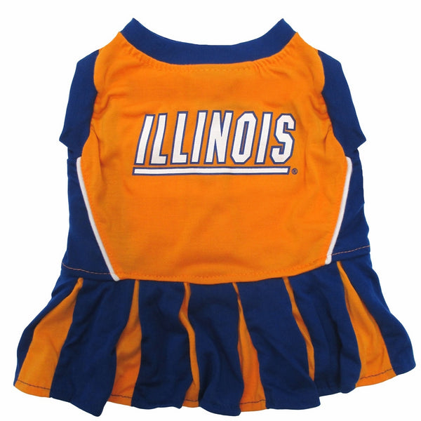 Pets First Collegiate Illinois Fighting Illini Dog Cheerleader Dress, Medium