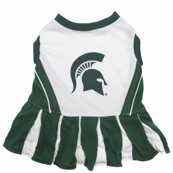 Pets First Collegiate Michigan State Spartans Dog Cheerleader Dress, Medium