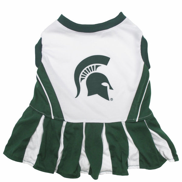 Pets First Collegiate Michigan State Spartans Dog Cheerleader Dress, Medium