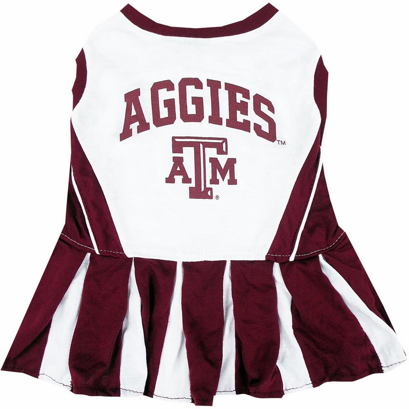 Pets First Collegiate Texas A & M Aggies Dog Cheerleader Dress, X-Small
