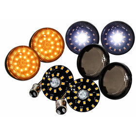 Deuce-Style LED Turn Signal Smoke Lens (1157 Bulb, White Amber LED)