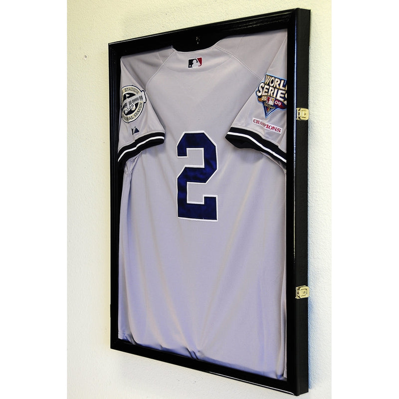 Baseball Jersey Frame Display Case Cabinet w/ 98% UV Protection -Black Finished