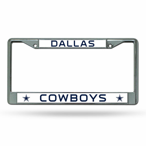 Rico Industries NFL Dallas Cowboys Chrome License Plate Frame,12-Inch by 6-Inch,Silver