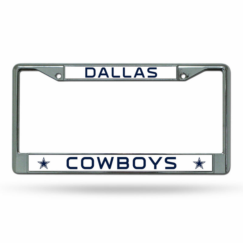 Rico Industries NFL Dallas Cowboys Chrome License Plate Frame,12-Inch by 6-Inch,Silver