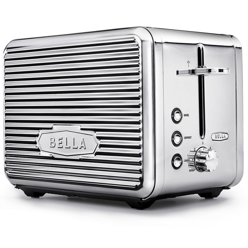 BELLA LINEA 2 Slice Toaster with Extra Wide Slot, Color Polished Stainless Steel