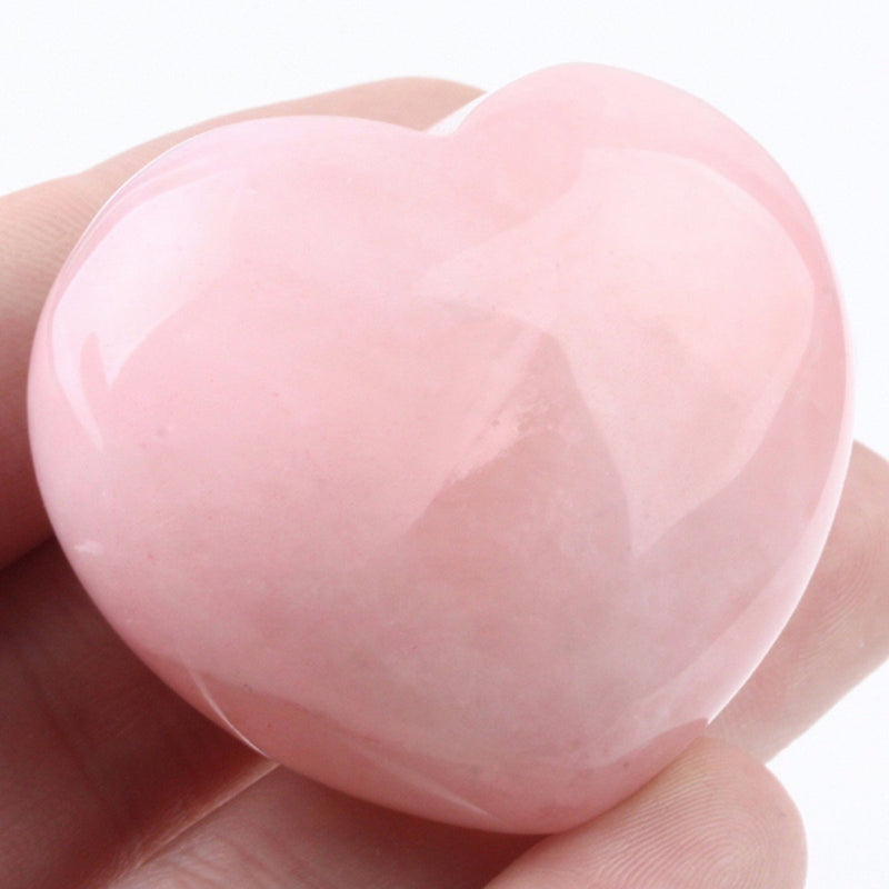 rockcloud Healing Crystal Natural Rose Quartz Heart Love Carved Palm Worry Stone Chakra Reiki Balancing