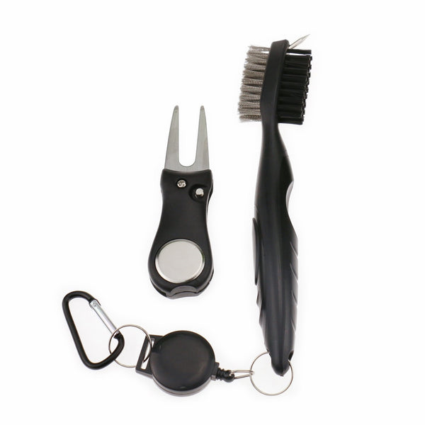 Regpre Golf Brush and Groove Cleaner with Retractable Clip,Golf Divot Repair Tool