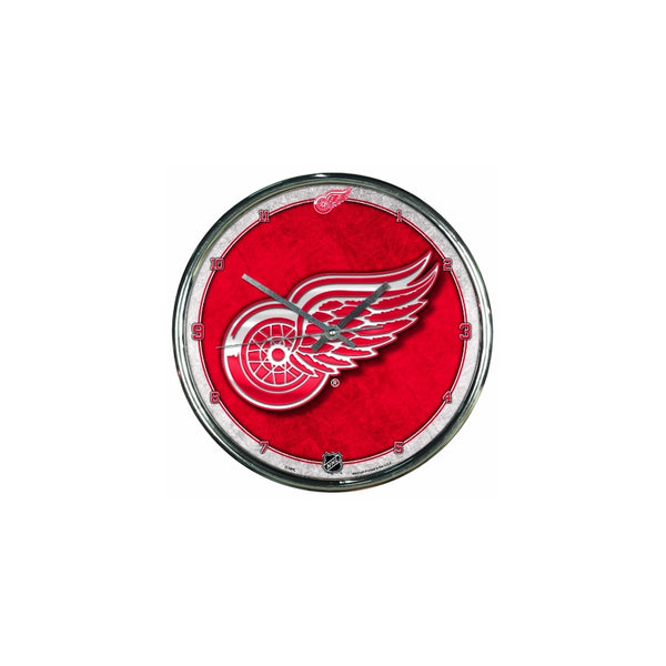NHL Detroit Red Wings Chrome Clock