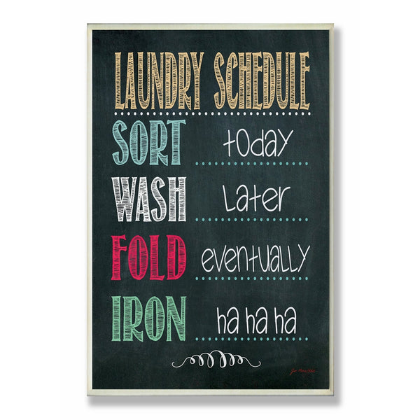 Stupell Home Décor Laundry Schedule Chalkboard Bathroom Wall Plaque, 10 x 0.5 x 15, Proudly Made in USA