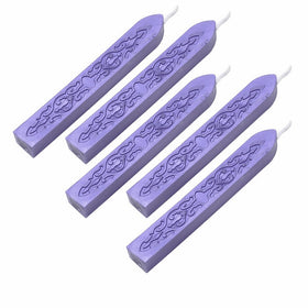 Wax Seal Sticks, Yoption 5 Pcs Totem Fire Manuscript Seal Wax Sticks with Wicks Sealing Wax For Postage Letter Retro Vintage Wax Seal Stamp (Purple)