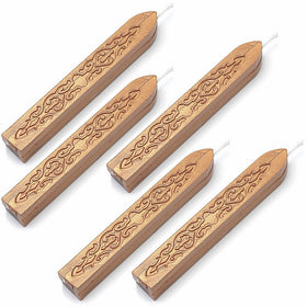 Wax Seal Sticks, Yoption 5 Pcs Totem Fire Manuscript Sealing Seal Wax Sticks with Wicks Cord Wick Sealing Wax For Postage Letter Retro Vintage Wax Seal Stamp (Dark Golden)