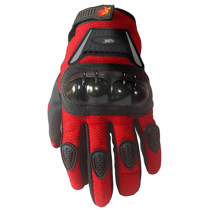 Street Bike Full Finger Motorcycle Gloves 09 (Med, Red)