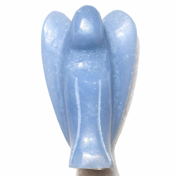 ZenergyGems [1] One CHARGED 1.75" Angelite Crystal Hand-Carved Pocket Angel Peaceful, Calming, Healing Crystal Energy! ZENERGY GEMS