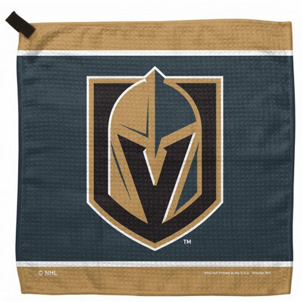 WinCraft Las Vegas Golden Knights Waffle Golf Towel with Small Carabiner Clip, 13 x 13 inches