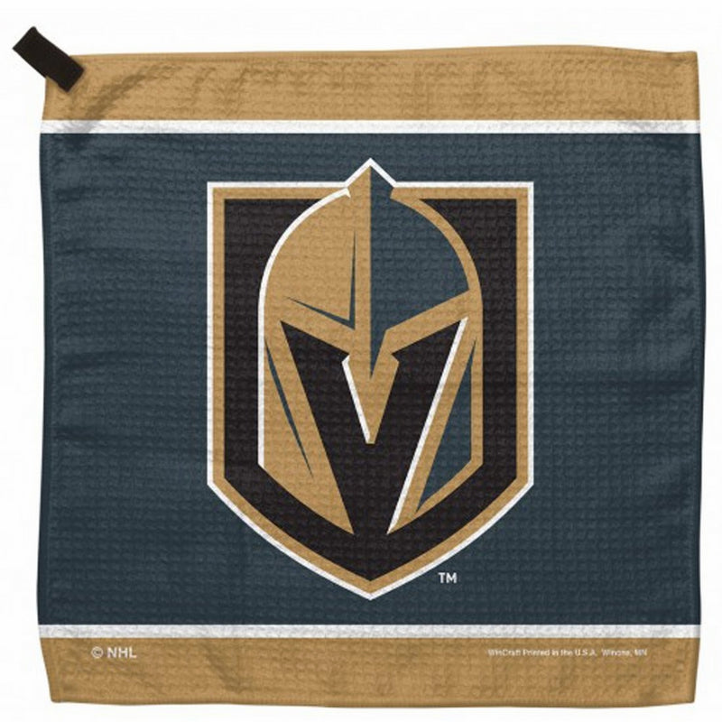 WinCraft Las Vegas Golden Knights Waffle Golf Towel with Small Carabiner Clip, 13 x 13 inches