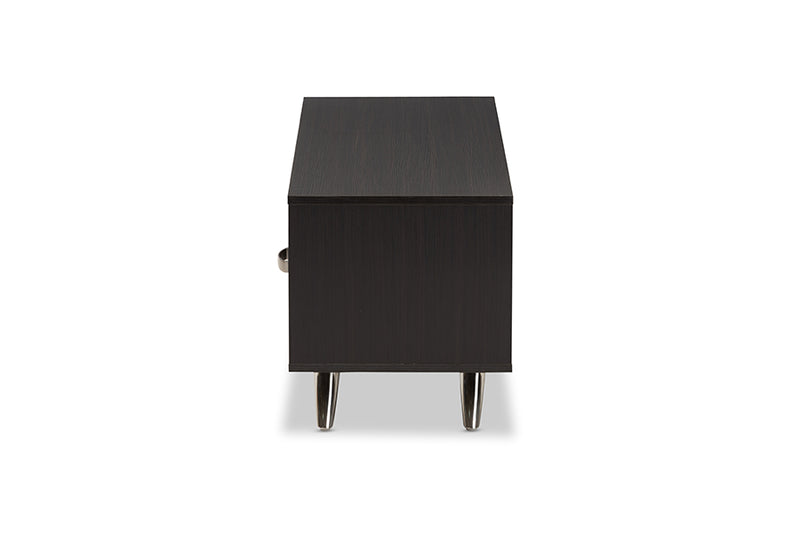 Baxton Studio Warwick Modern and Contemporary Espresso Brown Finished Wood TV Stand
