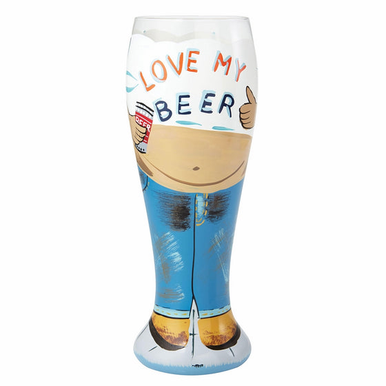 Lolita Hand Painted Pilsner Glass, Beer Belly