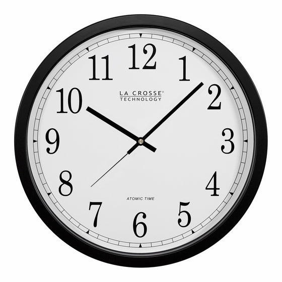 La Crosse Technology WT-3143A-INT 14-Inch Atomic Wall Clock, Black