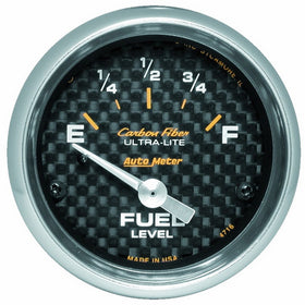 Auto Meter 4716 Carbon Fiber Electric Fuel Level Gauge