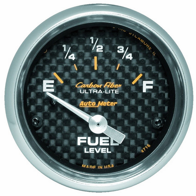 Auto Meter 4716 Carbon Fiber Electric Fuel Level Gauge
