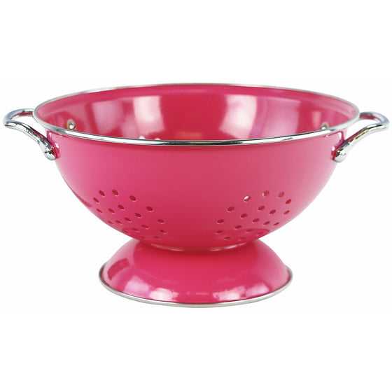 Calypso Basics by Reston Lloyd Powder Coated Enameled Colander, 3 Quart, Magenta