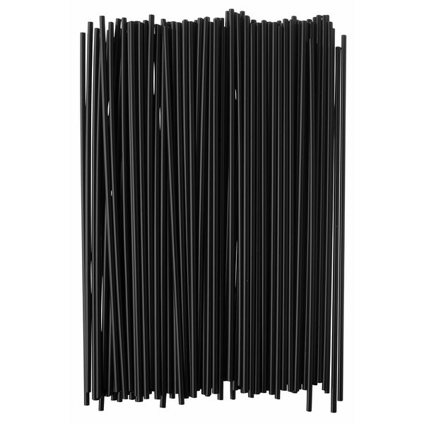 Crystalware, Plastic Stir Straw, Sip Stirrer, For Coffee and Cocktail, 7 1/2 Inches 1000/Box, Black