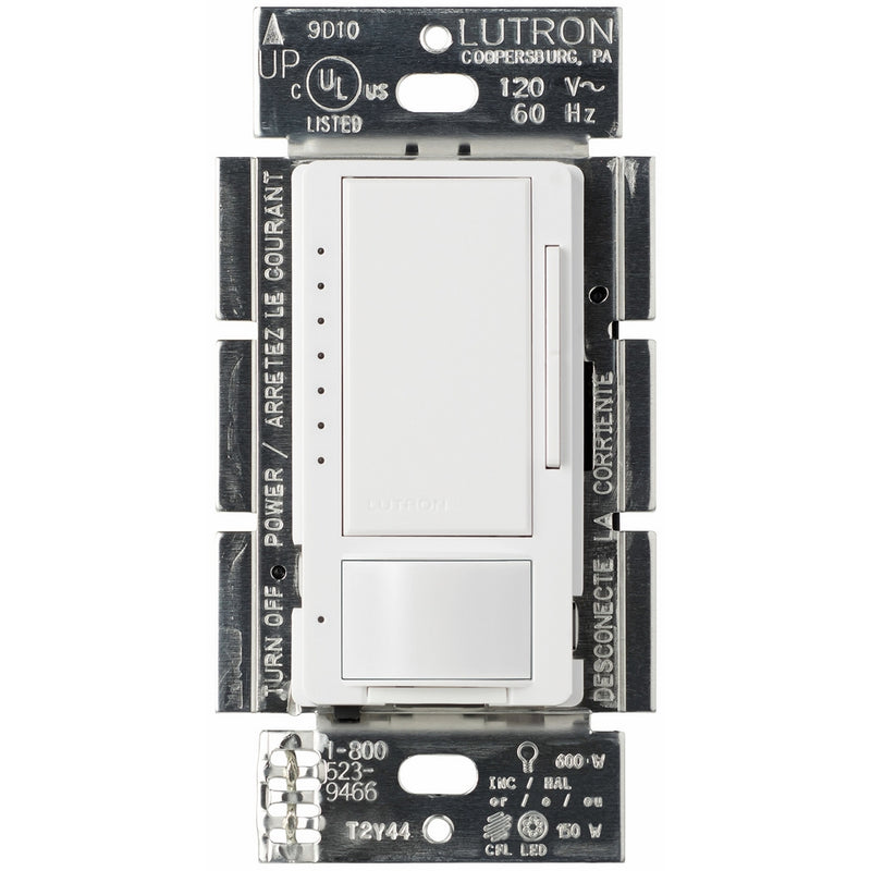 Lutron Maestro C.L Dimmer and Motion Sensor, Single-Pole and Multi-Location, MSCL-OP153M-WH, White